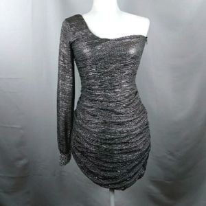 City Triangles Silver Sparkly Metallic Lure Dress M